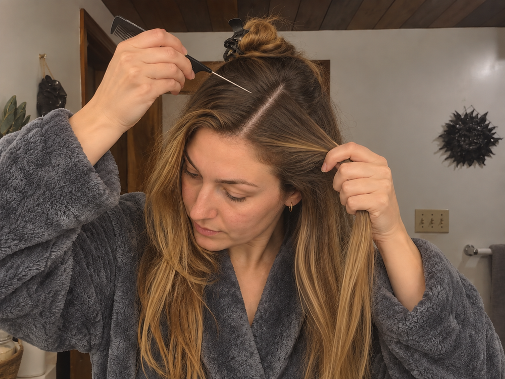 Applying a hair oil treatment