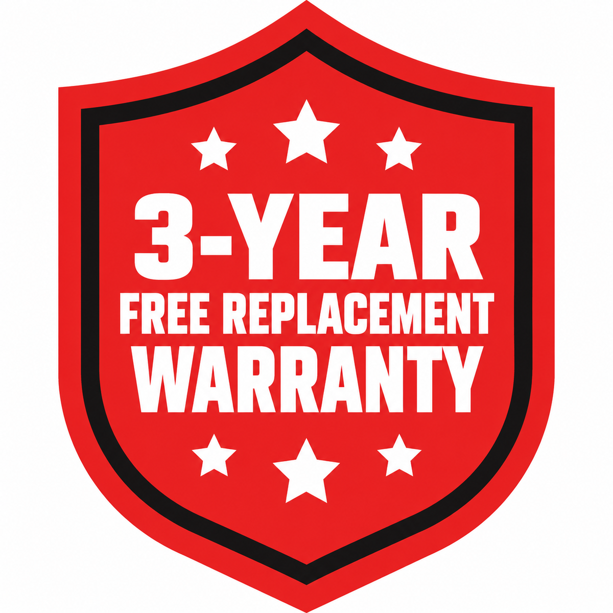 3-Year Free Replacement Warranty